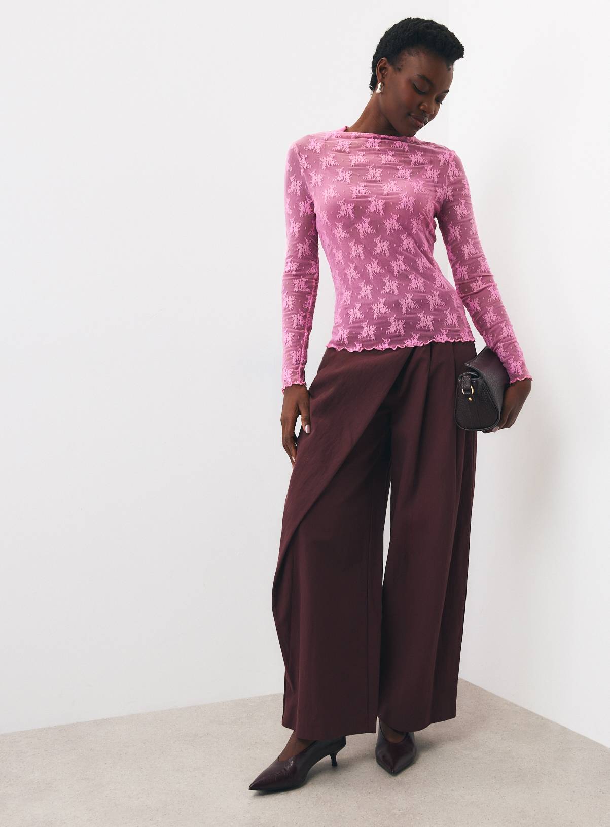 Bright Pink Decadence Lace Second Skin Top 20 - Image 3